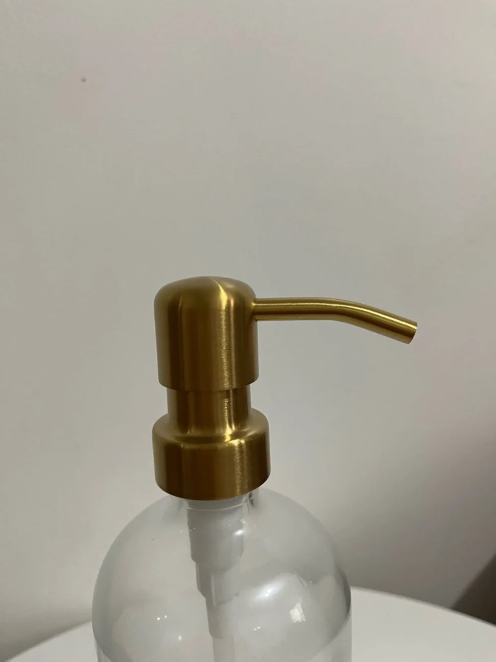 Set of 2 Clear 16 oz Glass Hand Dish Soap Dispenser Bottle with Gold Pump